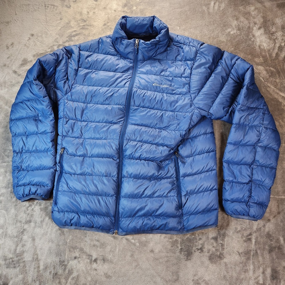 Eddie Bauer Jacket Mens Medium Blue Cirruslite 650 Fill Down Puffer